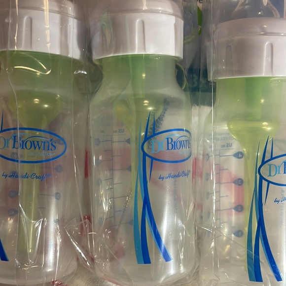 Dr Brown’s Natural Flow Anti-Colic Set of 3 Baby Bottles 4oz Brand New Box Green - Picture 9 of 16